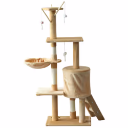 PawHut Beige 5-Tier Cat Tree House | Large Cat Activity Centre - Additional view 5
