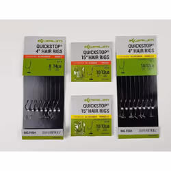 Korum Big Fish Quickstop Hair Rigs - Barbless 15" Size 8
