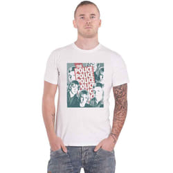 The Police Half Tone Faces T Shirt - XXL, White