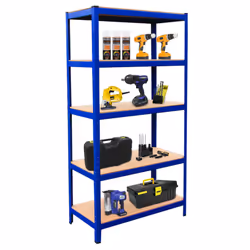 3 T-Rax Steel Racking Garage Shelving 5 Tier Shelves Racks Bays Workbench