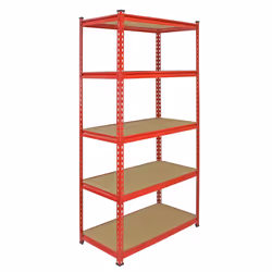 Heavy Duty Red Garage Z-Racking Unit 5Tier 90cm Warehouse Shelving System Bay (10)