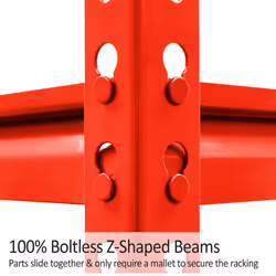 Heavy Duty Red Garage Z-Racking Unit 5Tier 90cm Warehouse Shelving System Bay (10) - Additional view 4