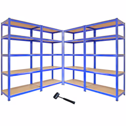 4 Garage Shelving Units Storage Heavy Duty Metal Racking Shelves 5 Tier Bays