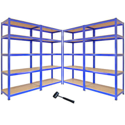 4 Garage Shelving Units Storage Heavy Duty Metal Racking Shelves 5 Tier Bays