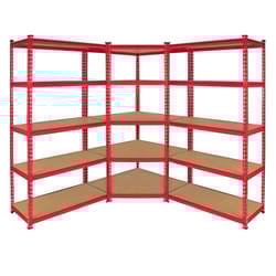 1 x Corner Racking Garage Shelving 2 x 90cm Bays Metal Heavy Duty MDF Shelves