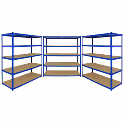 3 Bay Garage Storage Shed Shelving Metal Unit 5Tier 160cm Wide x 60cm Deep T-RAX