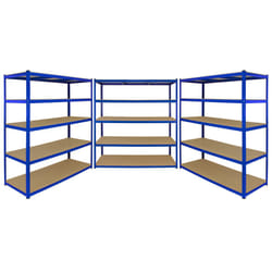 3 Bay Garage Storage Shed Shelving Metal Unit 5Tier 160cm Wide x 60cm Deep T-RAX