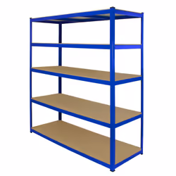 3 Bay Garage Storage Shed Shelving Metal Unit 5Tier 160cm Wide x 60cm Deep T-RAX