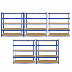 5 Bay Garage Storage Shed Shelving Metal Unit 5Tier 160cm Wide x 60cm Deep T-RAX