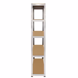 4 x Galvanised Steel Shelving MDF Shelves Heavy Duty Racking Storage 5 Tier Bays - Additional view 4