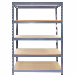 10 x Grey Racking Unit 5 Tier Garage Storage Warehouse Shelving 120x50x180cm