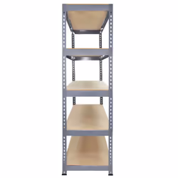 10 x Grey Racking Unit 5 Tier Garage Storage Warehouse Shelving 120x50x180cm