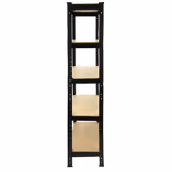 2 x Black Racking Unit 5 Tier Garage Storage Warehouse Shelving 75 x 150 x 30cm