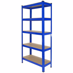 2 x Blue Racking Unit 5 Tier Garage Storage Warehouse Shelving 75 x 150 x 30cm