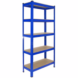 2 x Blue Racking Unit 5 Tier Garage Storage Warehouse Shelving 75 x 150 x 30cm - Additional view 4