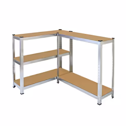 6 Silver Racking Units 5 Tier Garage Storage Warehouse Shelving 90 x 30 x 180cm