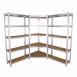 2 x 90cm Heavy Duty Racking & 1 x Corner Unit / Garage Galvanised Steel Shelving