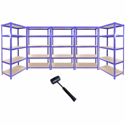 5 x 90cm Blue Warehouse Storage Bays / Garage Shed Shelving / Utility Racking