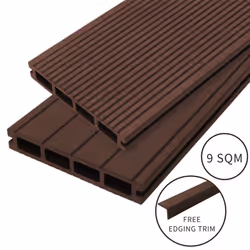 Composite Decking Boards Edging Wood Plastic Fixings Pack / 9 SQM Conker Brown
