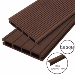 Composite Decking Boards Edging Wood Plastic Fixings Pack  / 10 SQM Conker Brown