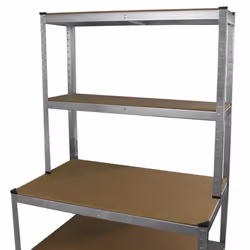 2 Silver Racking Units 5 Tier & Workbench Garage Storage Warehouse Shelving - Additional view 6