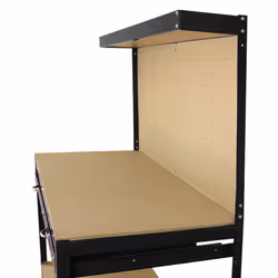 Workbench With Pegboard And Drawer Tool Garage Storage Heavy-Duty Steel Workshop DIY - Black