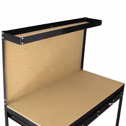 Workbench With Pegboard And Drawer Tool Garage Storage Heavy-Duty Steel Workshop DIY - Black - Additional view 7