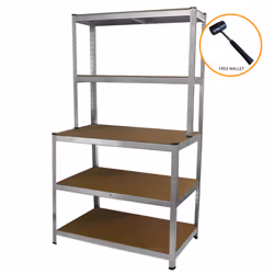 Workbench Shelving Unit Galvanised Heavy Duty Boltless Steel Racking