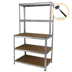 Workbench Shelving Unit Galvanised Heavy Duty Boltless Steel Racking