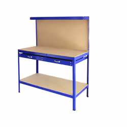 Workbench With Pegboard And Drawer Tool Garage Storage Heavy-Duty Steel Workshop DIY - Blue