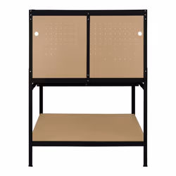 Workbench Pegboard Drawer LED Light Tool Garage - Black