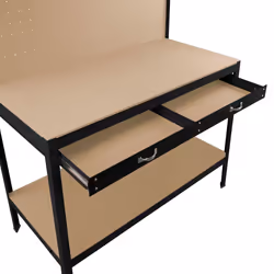 Workbench Pegboard Drawer LED Light Tool Garage - Black - Additional view 6