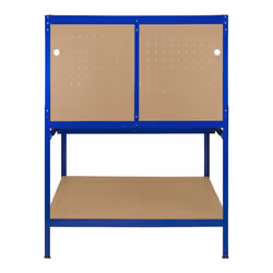 Workbench Pegboard Drawer LED Light Tool Garage - Blue