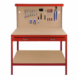 Workbench Pegboard Drawer LED Light Tool Garage - Red - Additional view 11