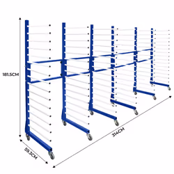 Combi Spray Drying Rack Trolley x 3 & Joining Kit Mobile Dry Storage - Additional view 4