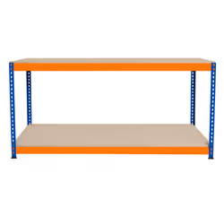 S-Rax 2 Tier Orange & Blue Workbenches - S-Rax 2 Tier Orange & Blue Workbench 180cm x 60cm x 90cm