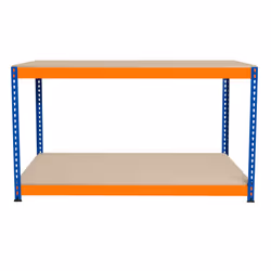 S-Rax 2 Tier Orange & Blue Workbenches - S-Rax 2 Tier Orange & Blue Workbench 150cm x 60cm x 90cm