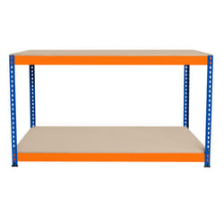 S-Rax 2 Tier Orange & Blue Workbenches - S-Rax 2 Tier Orange & Blue Workbench 150cm x 60cm x 90cm