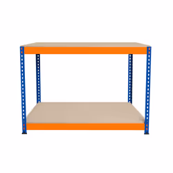 S-Rax 2 Tier Orange & Blue Workbenches - S-Rax 2 Tier Orange & Blue Workbench 120cm x 60cm x 90cm