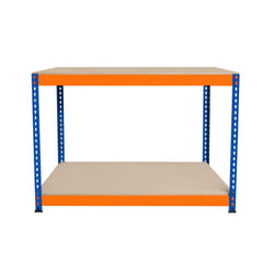S-Rax 2 Tier Orange & Blue Workbenches - S-Rax 2 Tier Orange & Blue Workbench 120cm x 60cm x 90cm