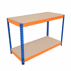 S-Rax 2 Tier Orange & Blue Workbenches - S-Rax 2 Tier Orange & Blue Workbench 120cm x 60cm x 90cm