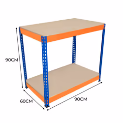 S-Rax 2 Tier Orange & Blue Workbenches - S-Rax 2 Tier Orange & Blue Workbench 90cm x 60cm x 90cm - Additional view 5