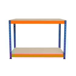 S-Rax 2 Tier Orange & Blue Workbenches - S-Rax 2 Tier Orange & Blue Workbench 120cm x 45cm x 90cm