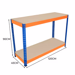 S-Rax 2 Tier Orange & Blue Workbenches - S-Rax 2 Tier Orange & Blue Workbench 120cm x 45cm x 90cm - Additional view 5