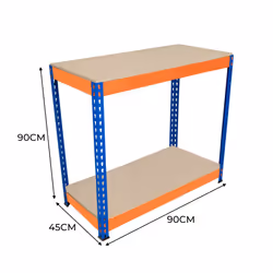 S-Rax 2 Tier Orange & Blue Workbenches - S-Rax 2 Tier Orange & Blue Workbench 90cm x 45cm x 90cm - Additional view 5