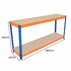 S-Rax 2 Tier Orange & Blue Workbenches - S-Rax 2 Tier Orange & Blue Workbench 180cm x 45cm x 90cm - Additional view 5