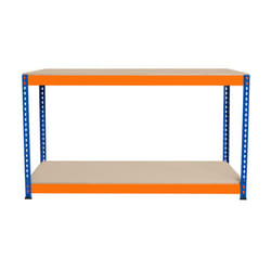 S-Rax 2 Tier Orange & Blue Workbenches - S-Rax 2 Tier Orange & Blue Workbench 150cm x 45cm x 90cm