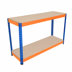 S-Rax 2 Tier Orange & Blue Workbenches - S-Rax 2 Tier Orange & Blue Workbench 150cm x 45cm x 90cm