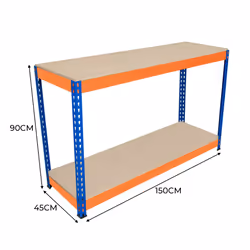 S-Rax 2 Tier Orange & Blue Workbenches - S-Rax 2 Tier Orange & Blue Workbench 150cm x 45cm x 90cm - Additional view 5