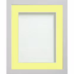 Frame Company Allington, Single picture frame, Glass, MDF, Plastic, White, Yellow, Table, Wall, 12.7 x 12.7 cm, Square
